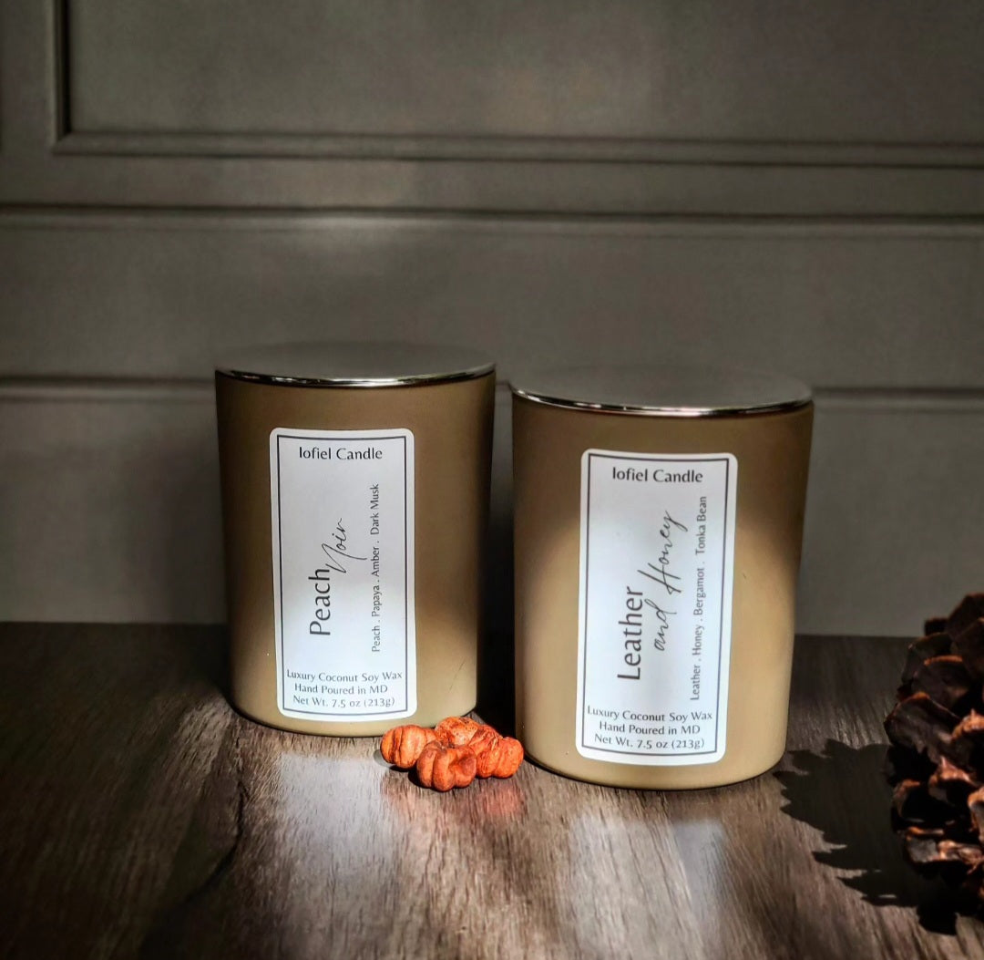 Leather and Honey Candle