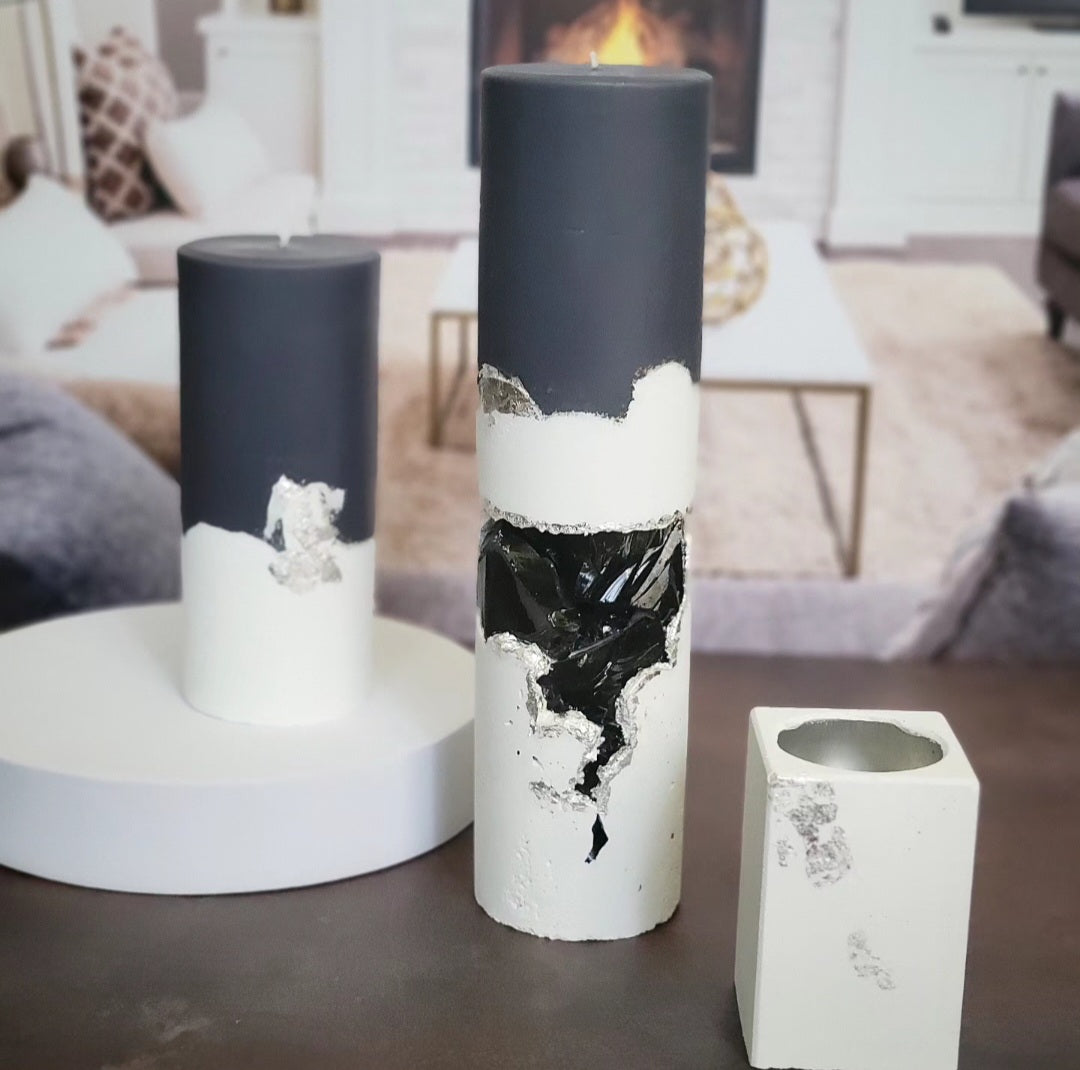 Blanc Concrete Candle Set